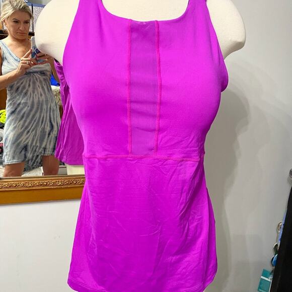 NWOT GapFit fuchsia strappy yoga workout bra top Size Large - Picture 4 of 6
